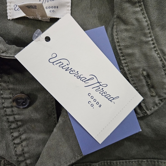 Universal Thread Button Front Short Sleeve Romper in Olive Navy Green Size 2 & 8 - Picture 8 of 10